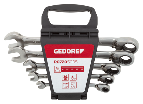 Gedore r0720 5005 | ringratel-steeksleutelset | 8-19 mm | 5-dlg 3300872