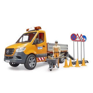 Bruder Mercedes-Benz Sprinter road construction with figure and accessories + light and sound