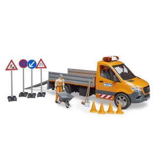 Bruder Mercedes-Benz Sprinter road construction with figure and accessories + light and sound