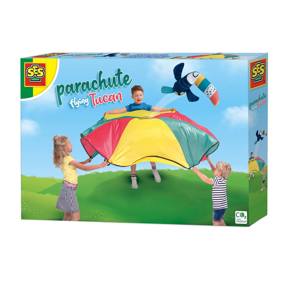 These parachute flying toucan