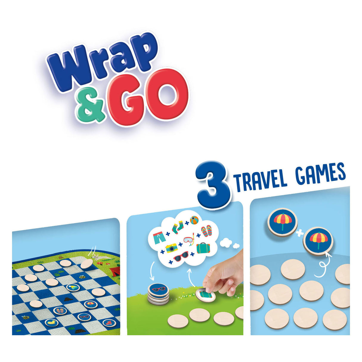 SES Wrap and Go Travel Games, 3-in-1