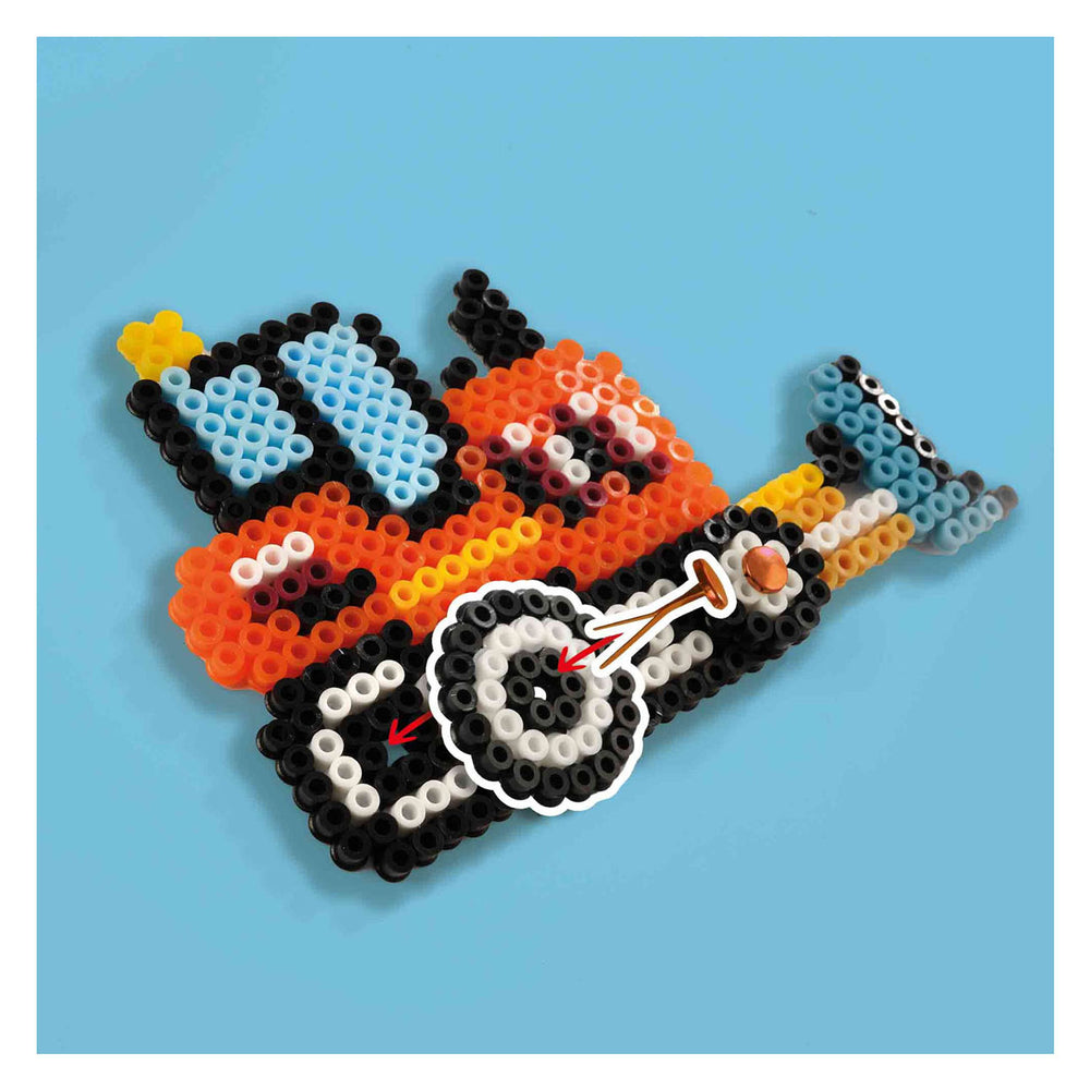 Six ironing beads - construction vehicles