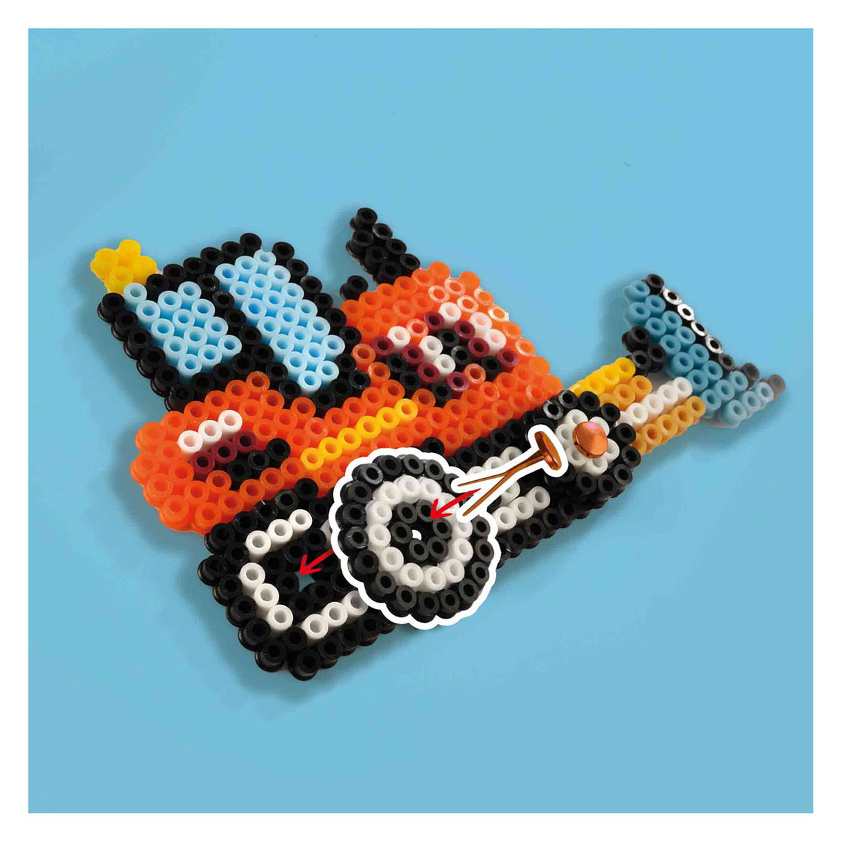 Six ironing beads - construction vehicles