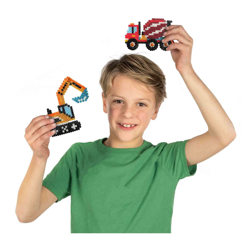 Six ironing beads - construction vehicles