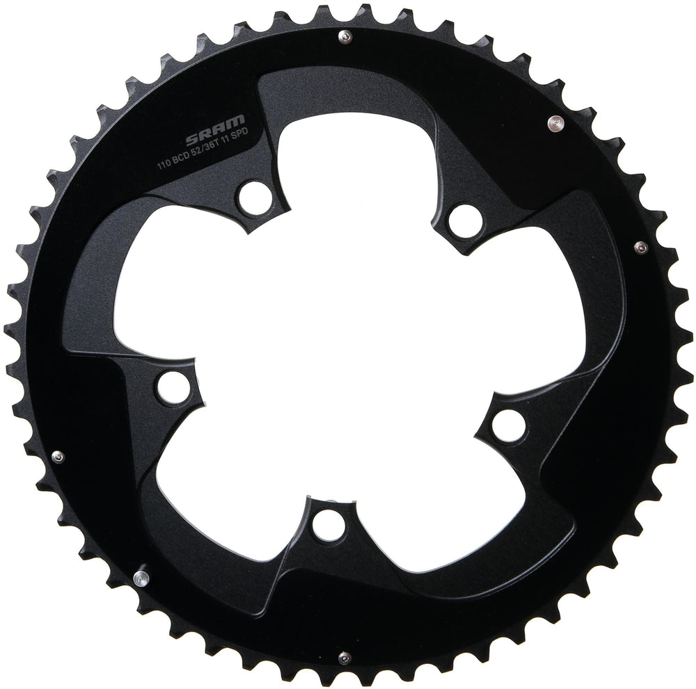 Sram kettingblad road double chain ring roaddoub. 52t alu f. red black