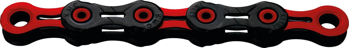 KMC Bicycle Chain DLC 11 118 Links - Red Black