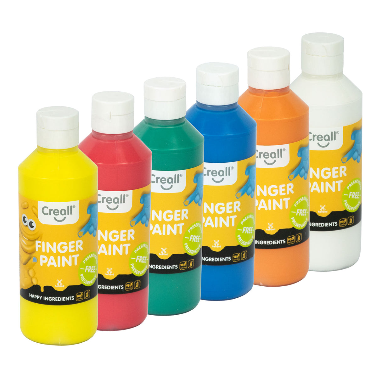 Creall Finger Paint Set Conservation -Free, 6x250 ml.