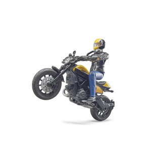 Bruder motorcycle Ducati Scrambler with rider
