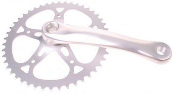 Hzb chainring crankset aluminum 46 teeth 170 mm 1 8 - 3 32 silver
