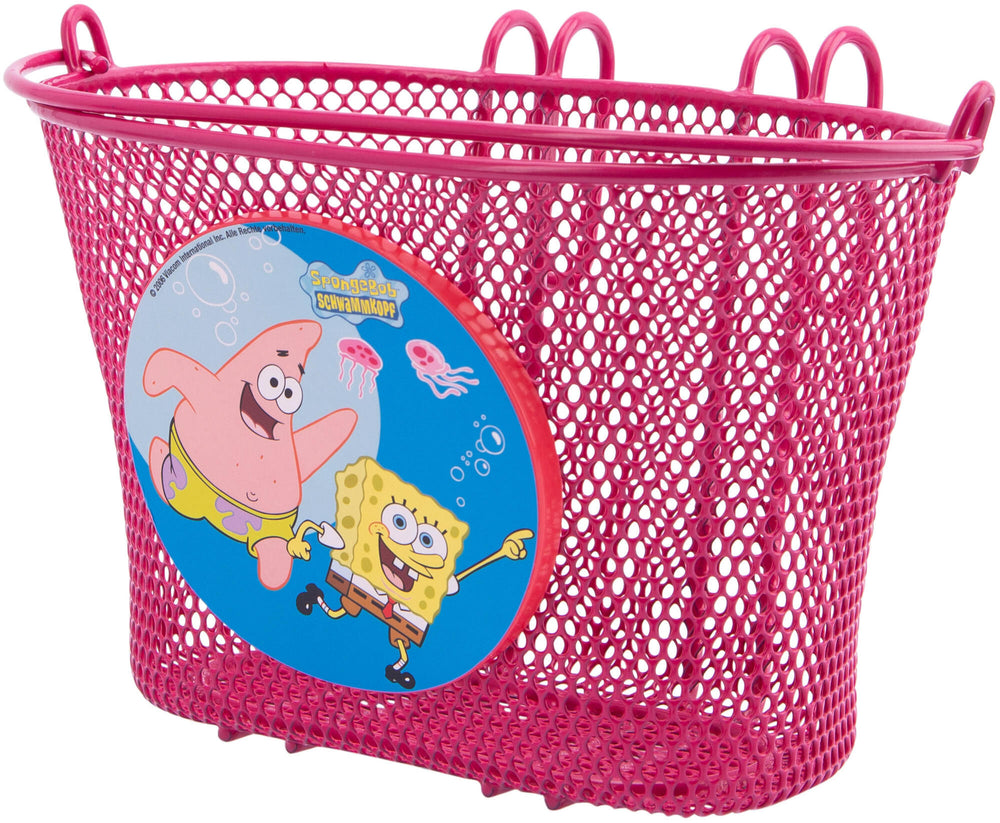 Bike fashion children's bicycle basket, front kids basket sponge bob metal