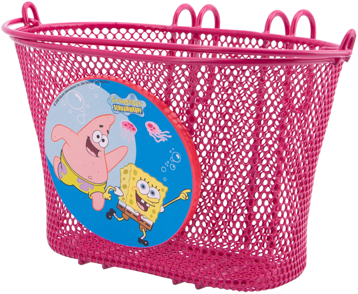 Bike fashion children's bicycle basket, front kids basket sponge bob metal