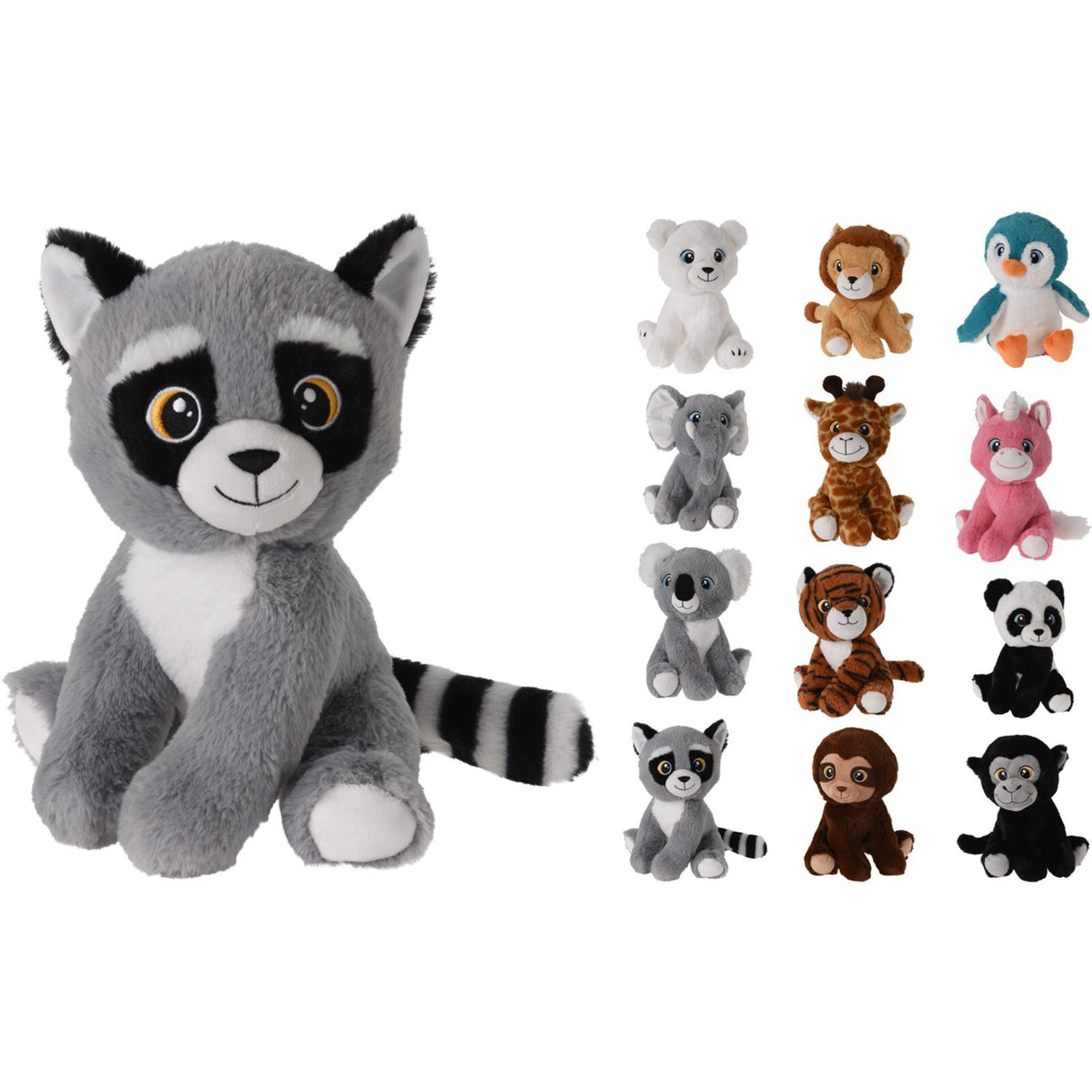 Tender toys pluche wild dier 20x18x25cm
