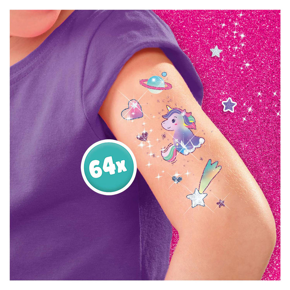 Six tattoos in glitter - unicorn