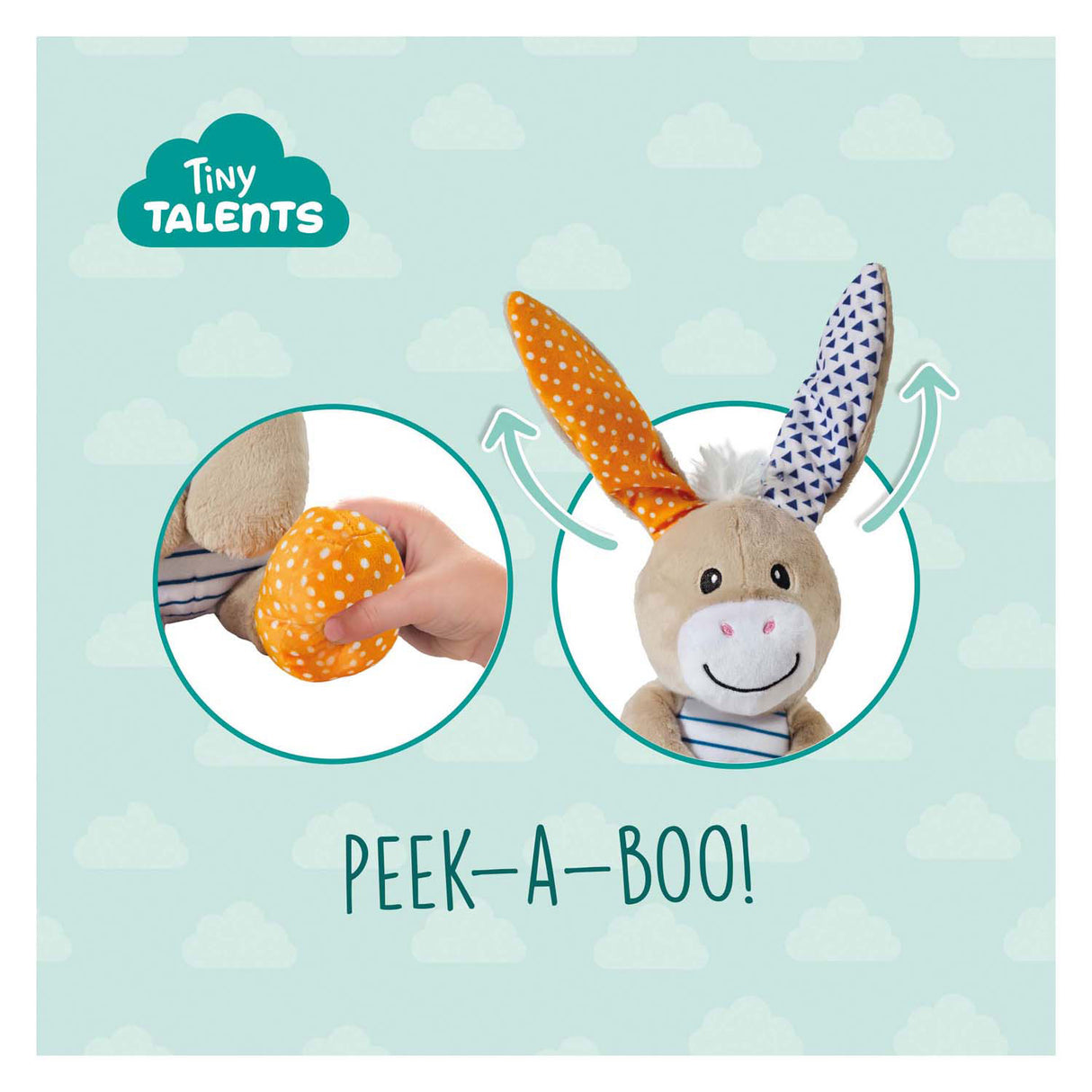 Peekaboo cuddly toy - donkey