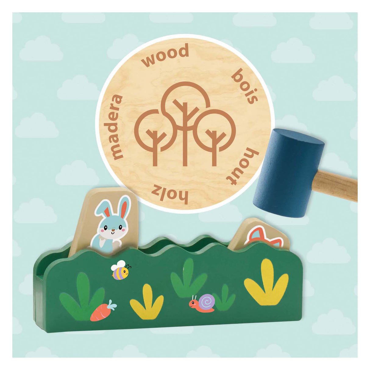 Ses hammarbänk peek-a-boo i trä