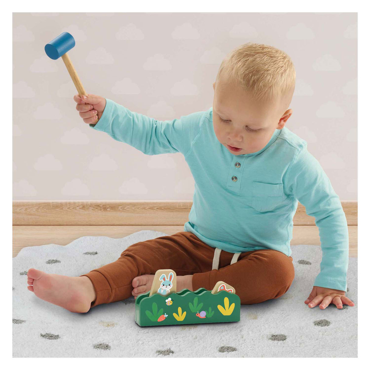 Ses hammarbänk peek-a-boo i trä