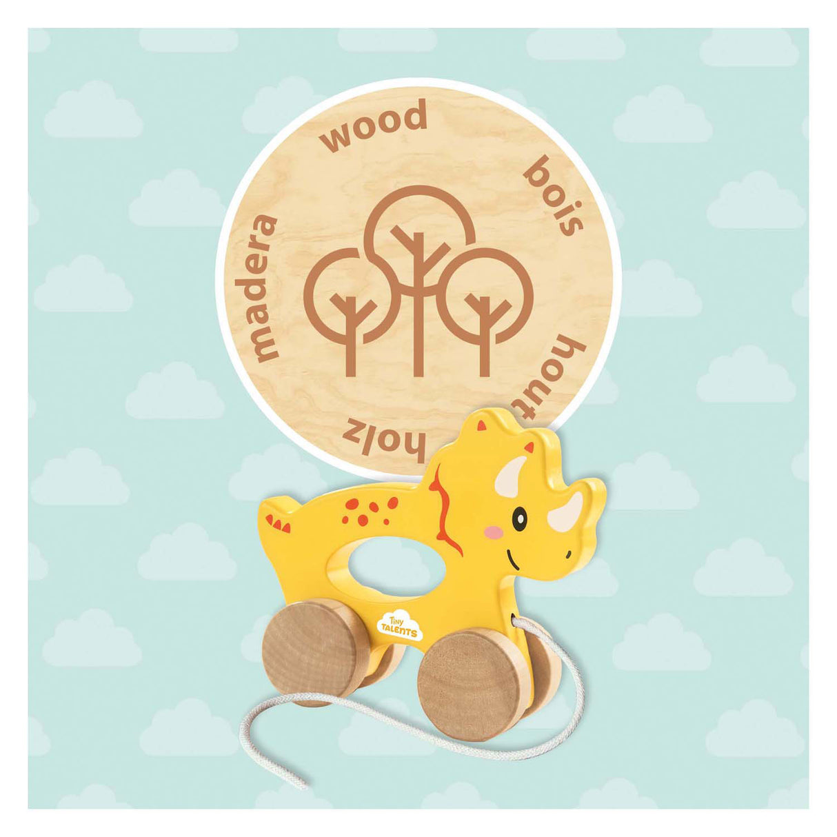 Ses Houten Trekvier 2 in 1 - Triceratops