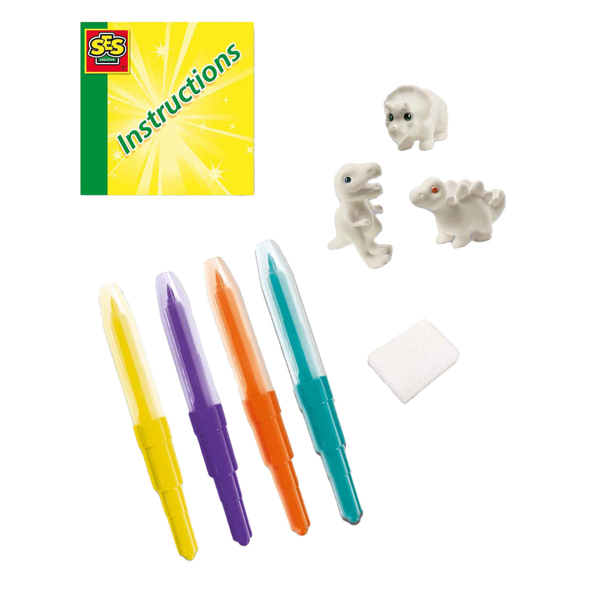 Ses blow airbrush pens - dinosaurs, 3 pcs.