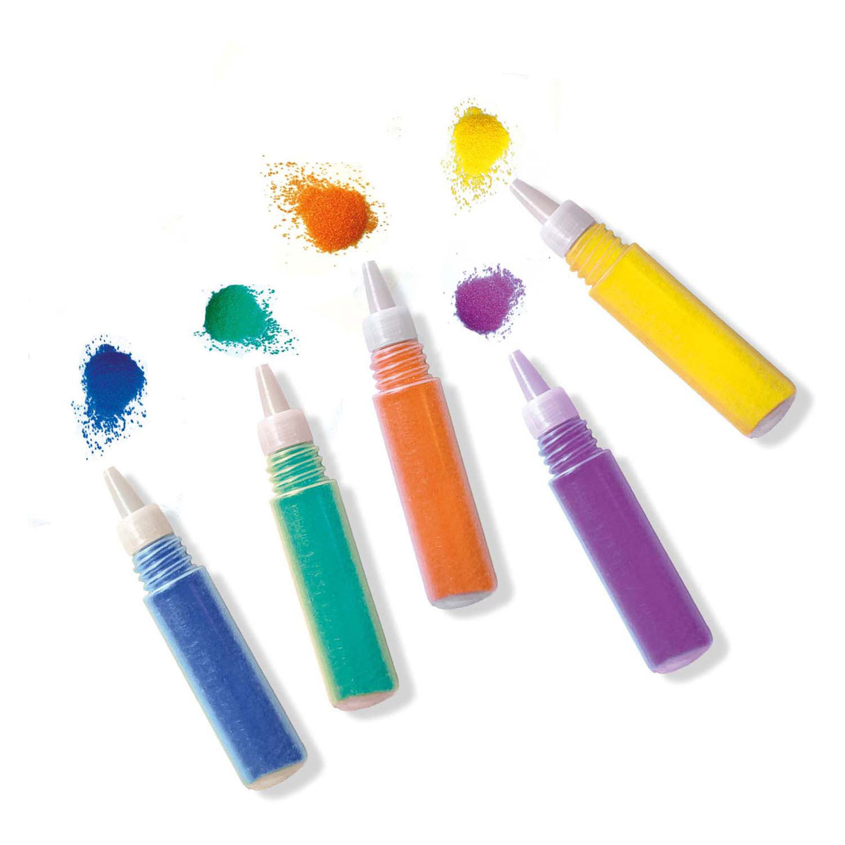 Six colored sand art - forest animals