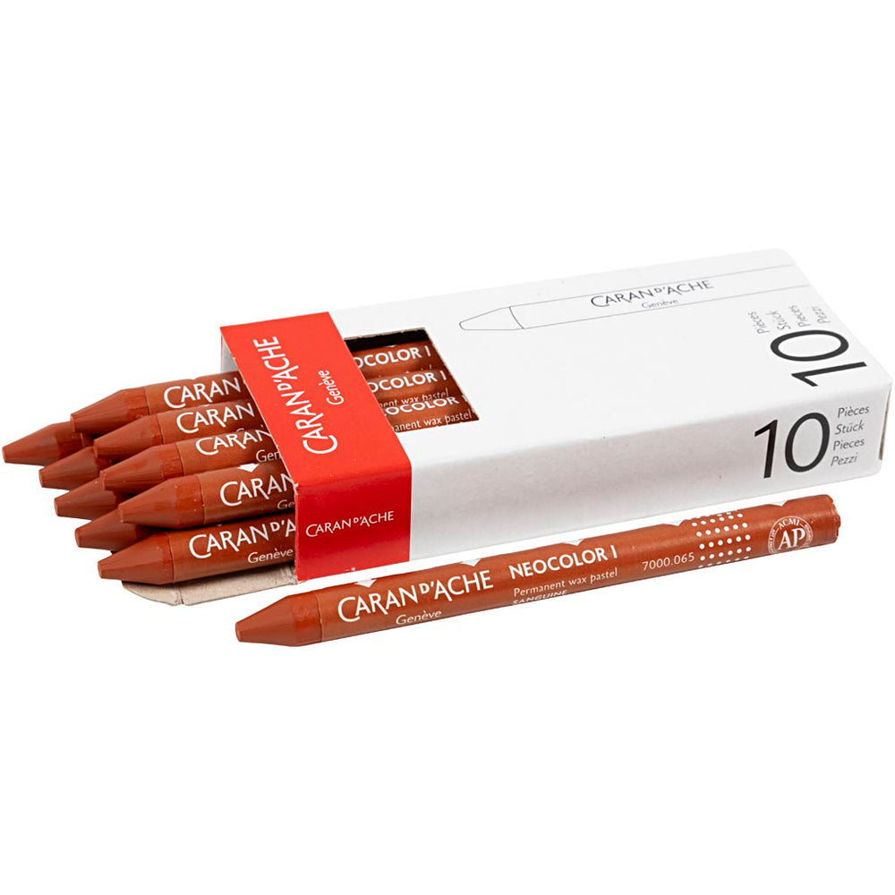 Caran dache caran d’ache neocolor i, l: 10 cm, dikte 8,5 mm, russet (065), 10 stuk 1 doos