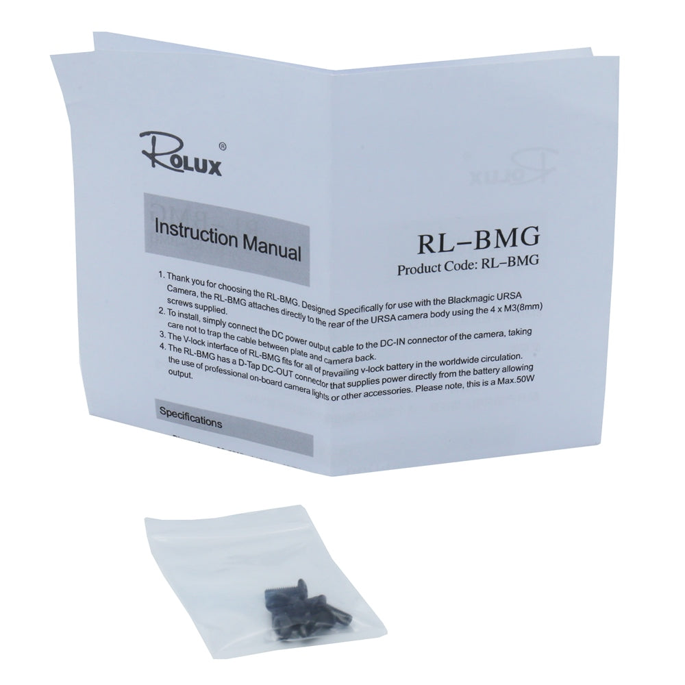 Plaque de batterie Rolux V-Mount RL-BMG pour Ursa noir