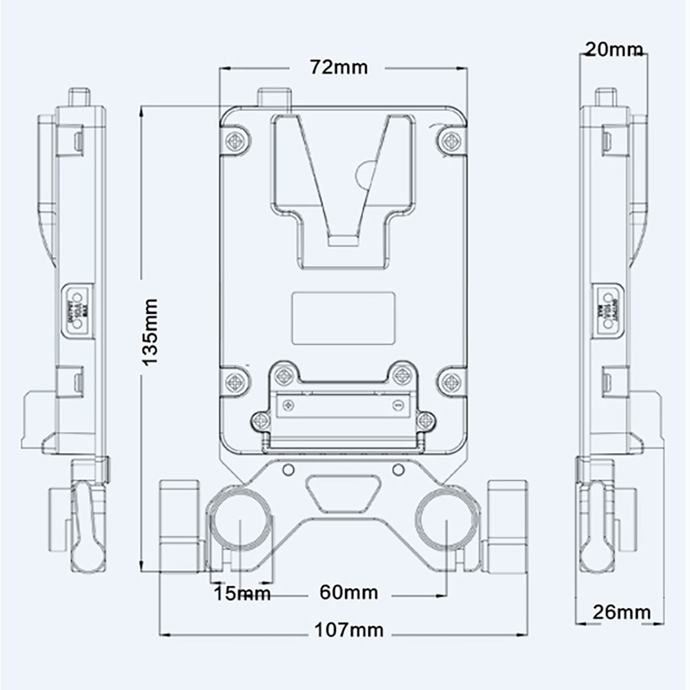 ROLUX MINI V-MOUNT PLATERS PLAQUE RL-AC13S