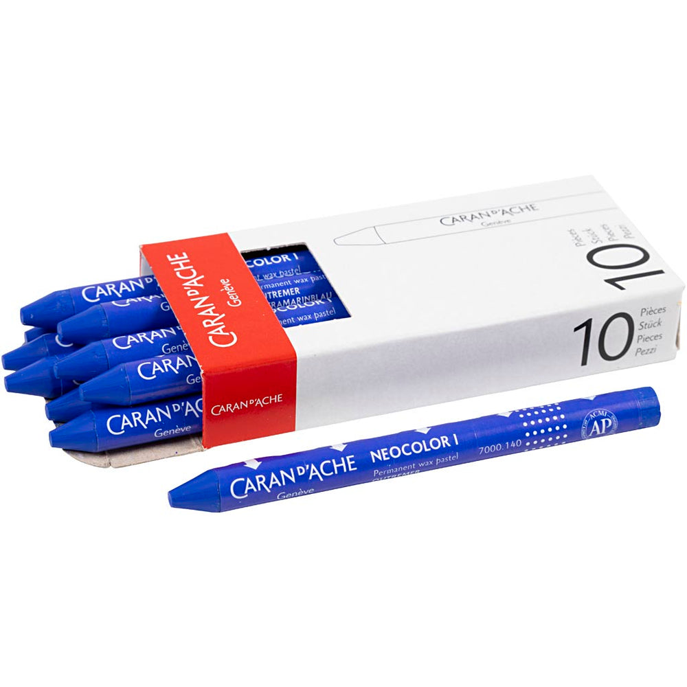 Caran dache caran d’ache neocolor i, l: 10 cm, dikte 8,5 mm, ultramarine (140), 10 stuk 1 doos