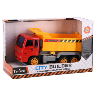 Rapid wheels dump truck red yellow