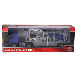 Rapid wheels truck pull back diecast with 3 cars | 2 pcs