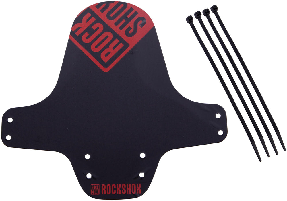 RockShox mud flap, front wheel fender clip-on fender RS black fire red