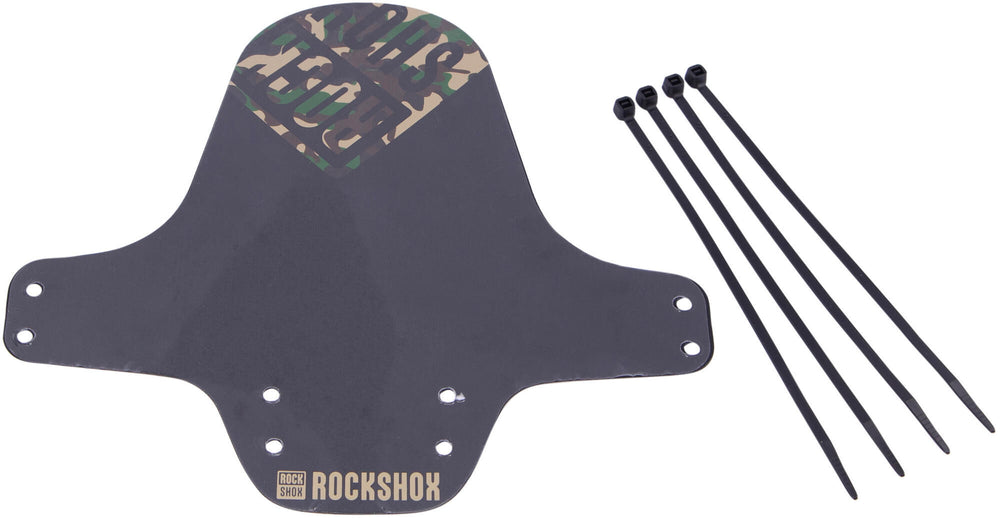 Rockshox mud flap, front wheel fender clip-on fender rs black camouflage green