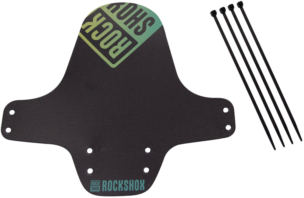 Rockshox mud flap, voorwiel fender clip-on fender rs black petrol offyellow