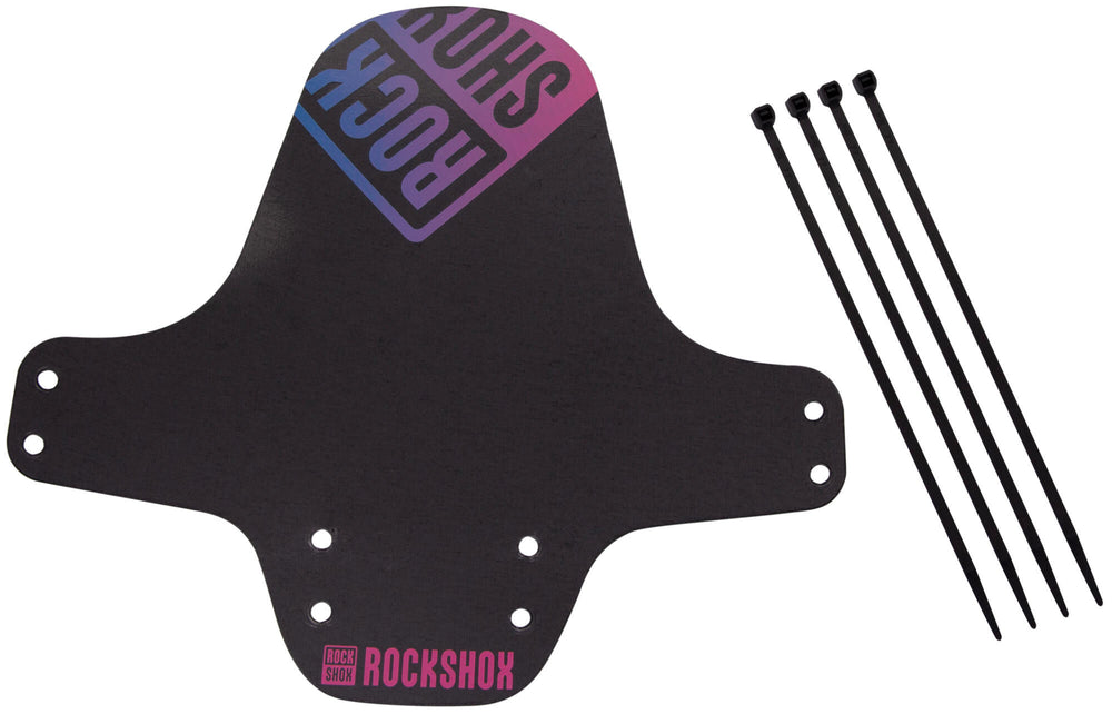 Rockshox mud flap, front wheel fender clip-on fender rs black pink offblue