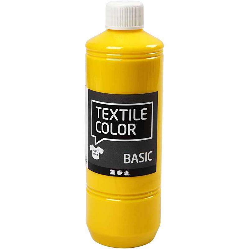 Textile Paint - Primary Yellow, 500ml