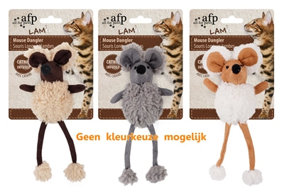 AFP Mouse Dangler Lamsswol le catnip Asorti