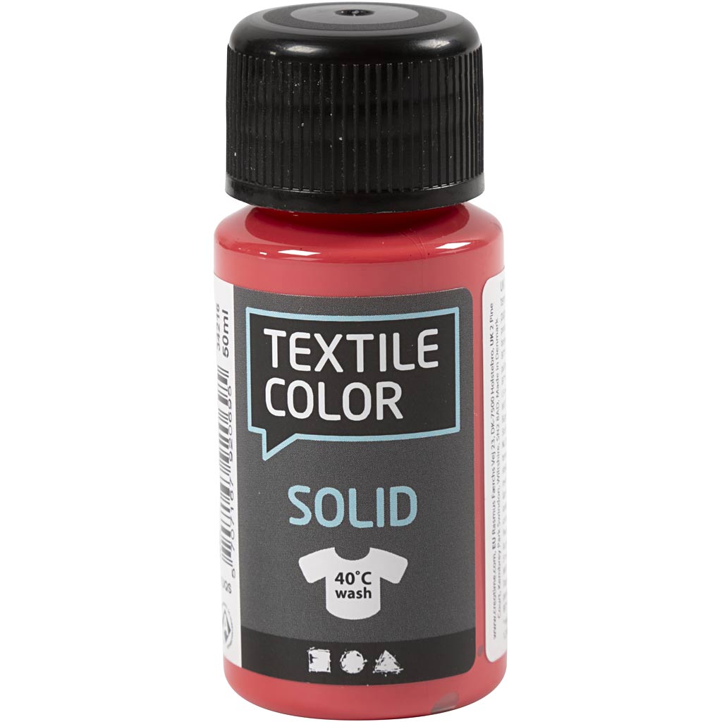 Creativ company textielkleur, dekkend, rood, 50 ml 1 fles