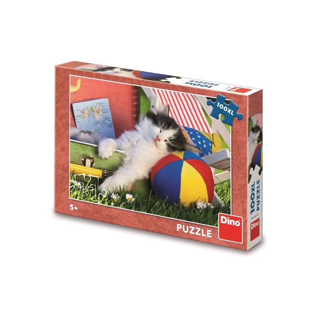 Dinotoys dino puzzle - a sleeping kitten - 100 XL pieces