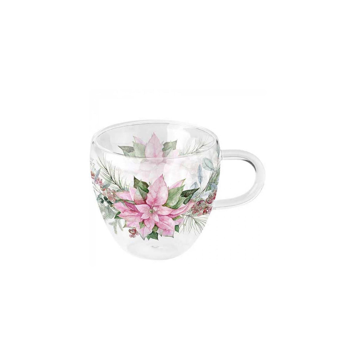Ambiente glas dubbelwandig poinsettia