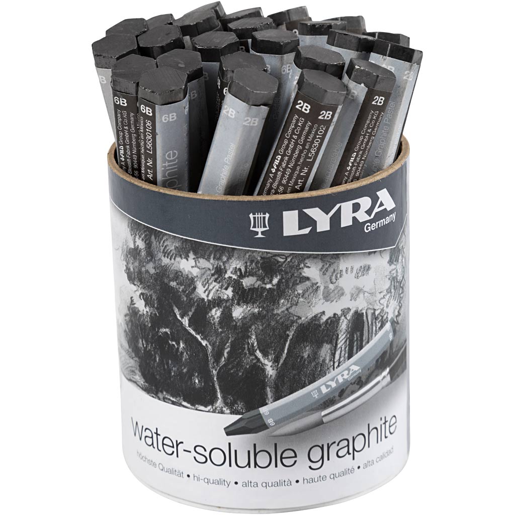 Lyra water-soluble graphite pencil, l: 6.5 cm, 24 pieces 1 box