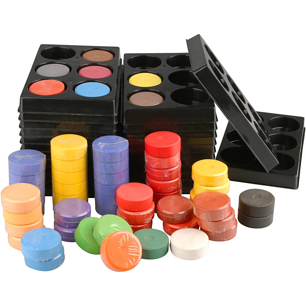 Colortime watercolor, h: 16 mm, d 44 mm, various colors, 1 set