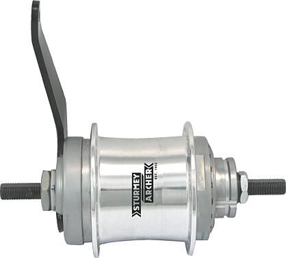 Sturmeyarcher sturmey archer versnellingsnaaf duomatic kick-shift two-speed hub silver st.a with back pedal 36 hole