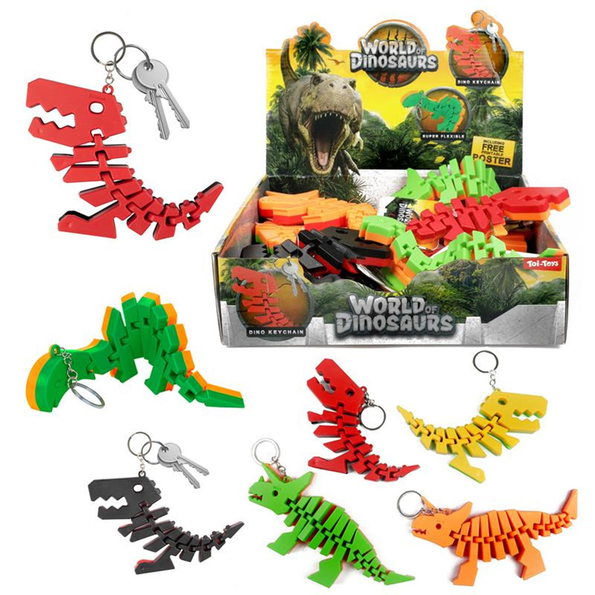 World of Dinosaurs Keychain Bones