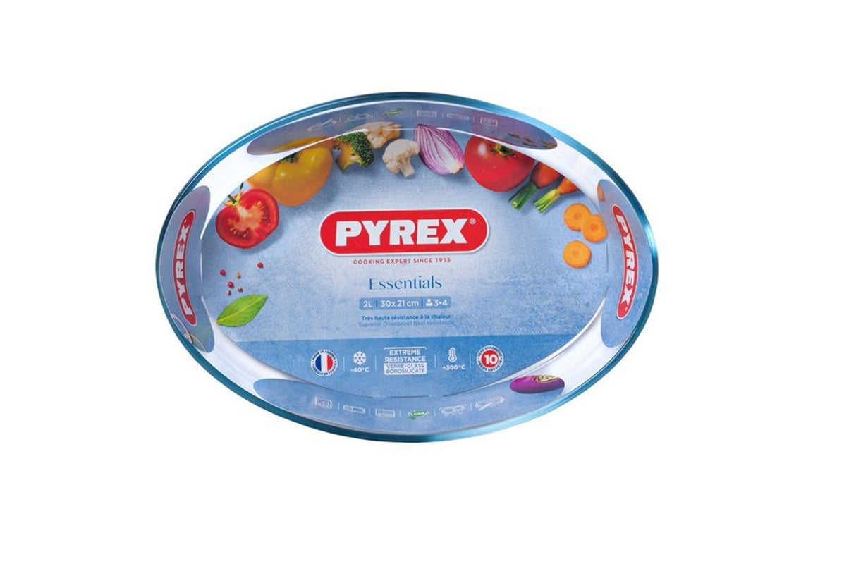 Pyrex ovenschaal ovaal 30x21cm. 2l glas