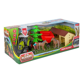 Farm set stable + tractor 7 pieces light + sound assorted