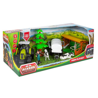 Farm set stable + tractor 7 pieces light + sound assorted