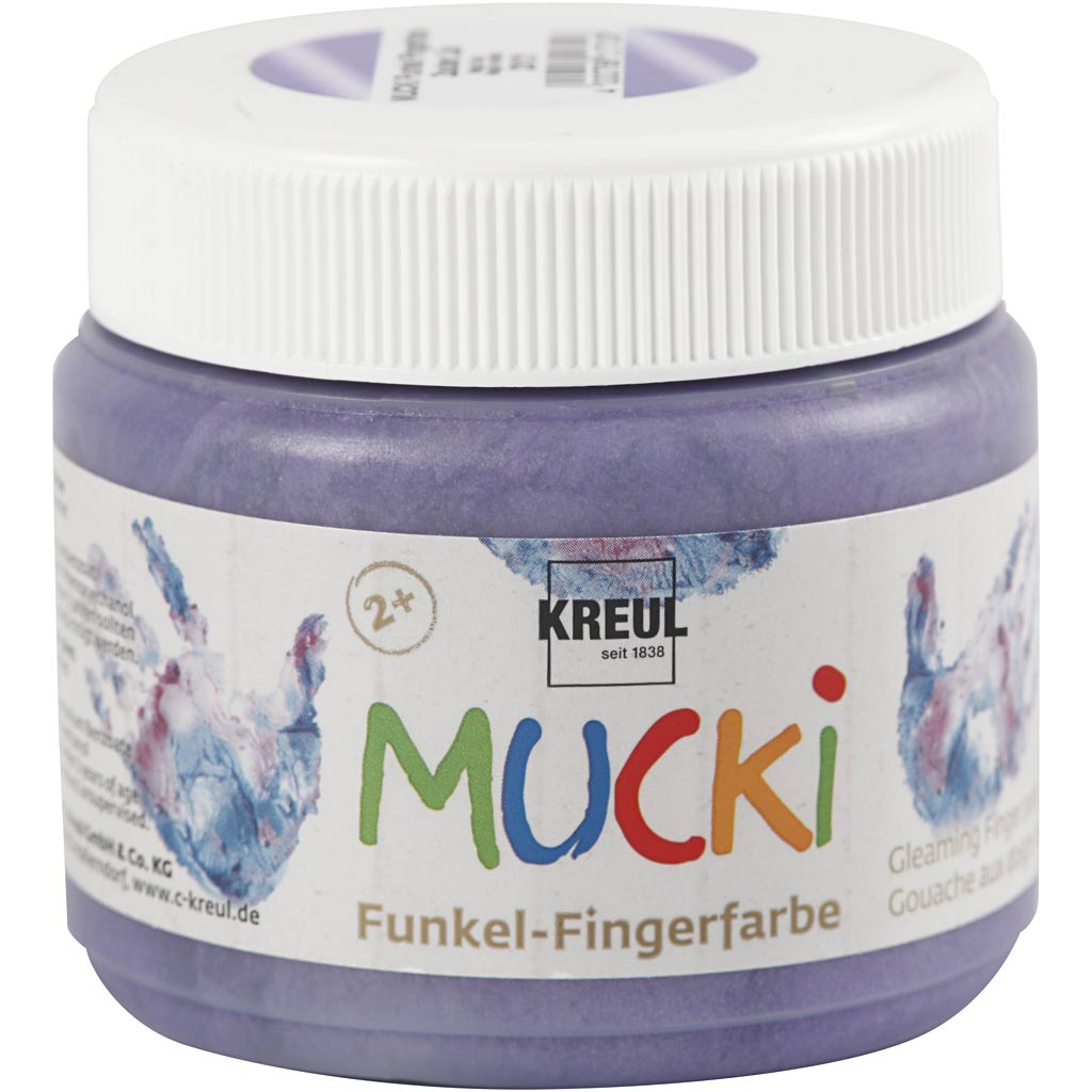Creativ company mucki finger paint, metallic purple, 150 ml 1 box