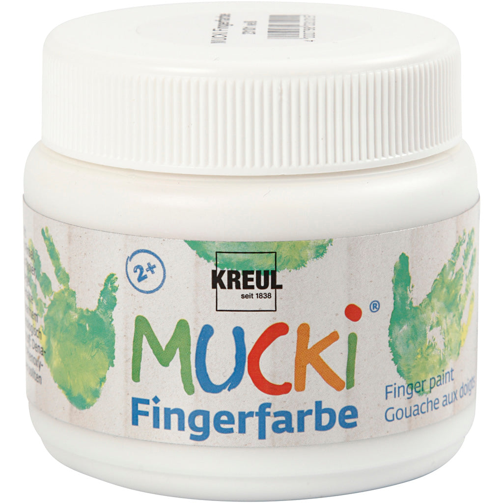 Creativ company mucki finger paint, white, 150 ml 1 box