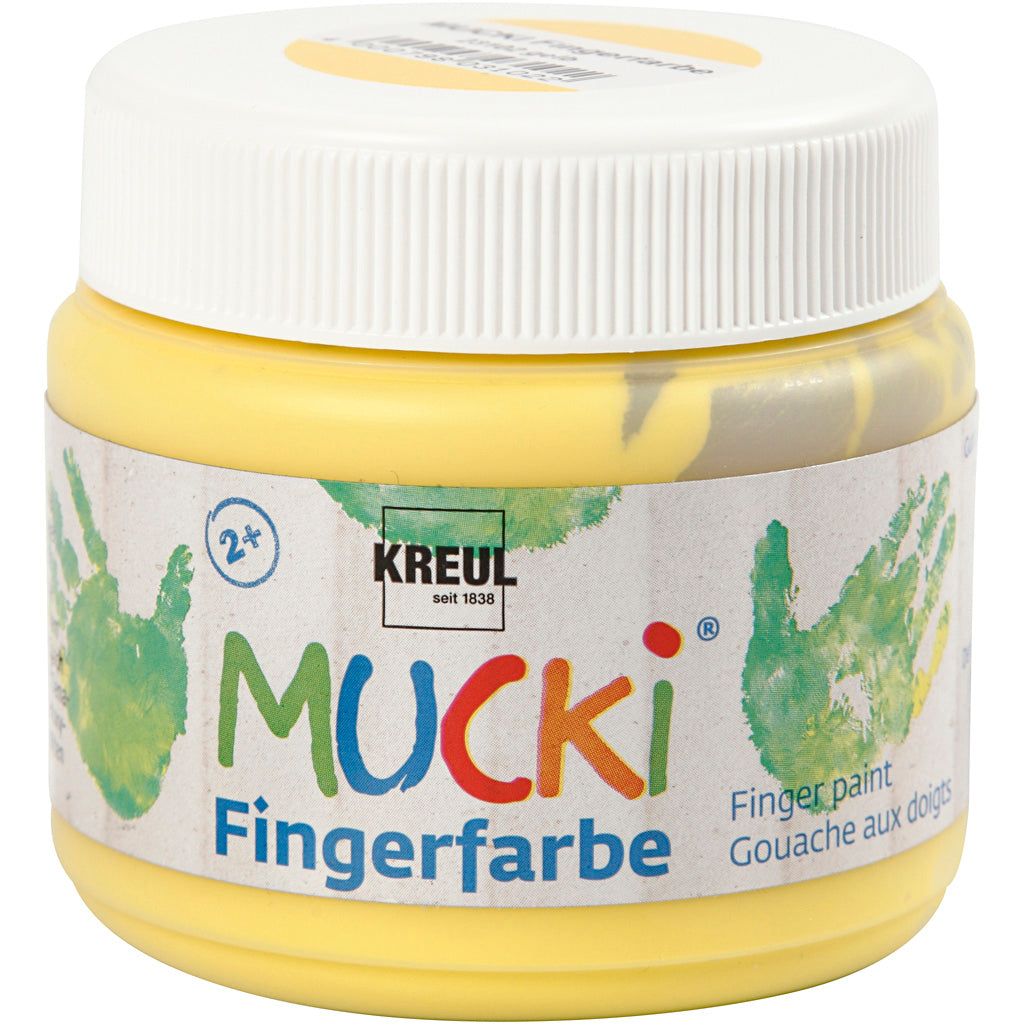 Creativ company mucki finger paint, yellow, 150 ml 1 box