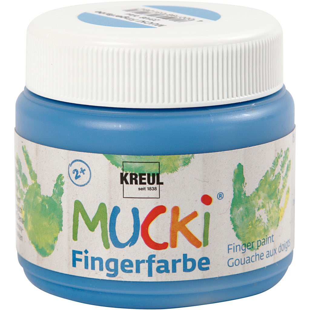 Creativ company mucki finger paint, blue, 150 ml 1 box