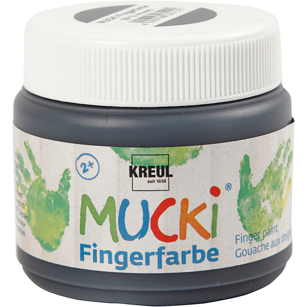 Creativ company mucki finger paint, black, 150 ml 1 box